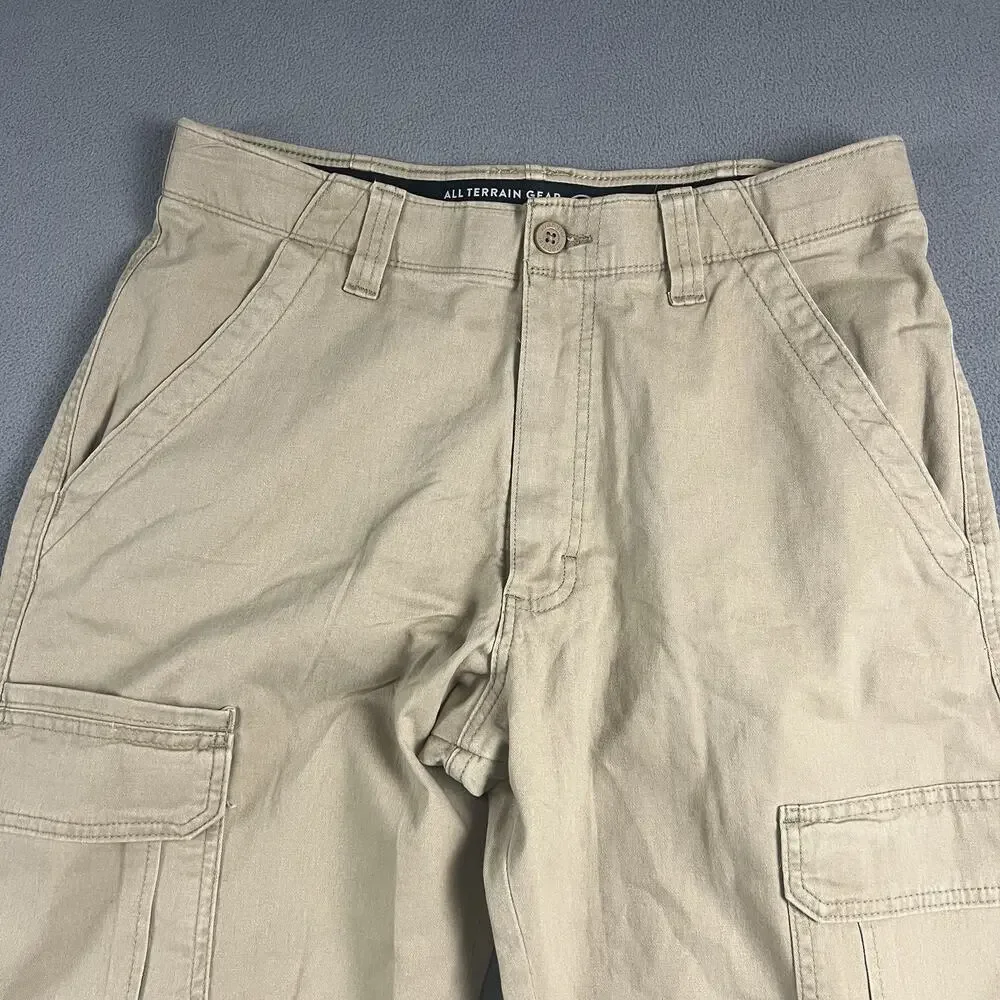 Wrangler ATG Pants Mens 32X34 Beige Utility Cargo Pockets Hiking Workwear
